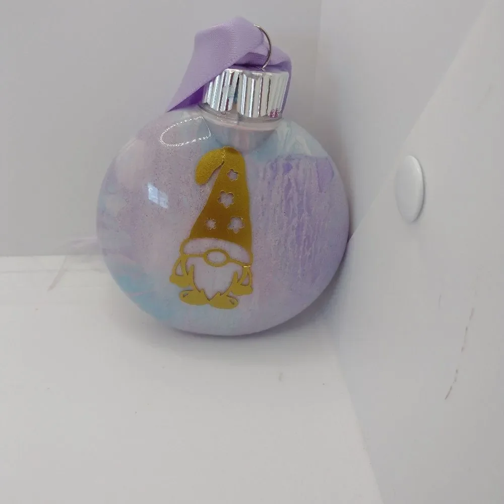 Handcrafted Gnome Christmas Ornament Plastic Bulb Holiday Tree Decor 3